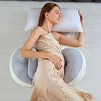 Adjustable Pregnancy Pillow Ergonomic Maternity Wedge Pillow for Belly Back and Hip Support with Strap and Washable Cover