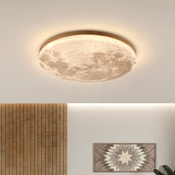 Modern Wood Flush Mount Ceiling Light With LED Bulbs For Bedroom — Harbor Light Co.