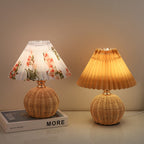 Bohemian Rattan Table Lamp With Tri-Color Dimmable Light — Harbor Light Co.