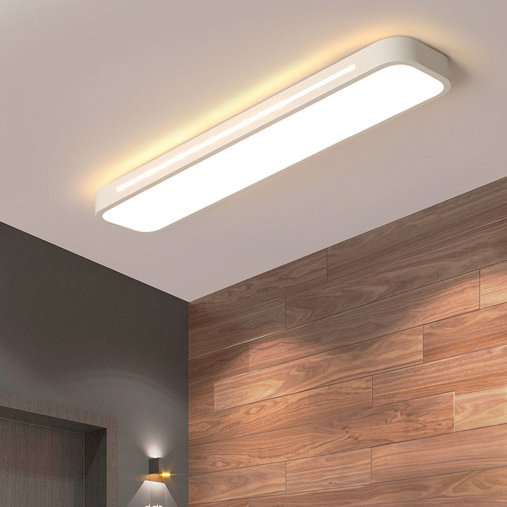 Modern Long Rectangle Flush Mount Ceiling Light with LED