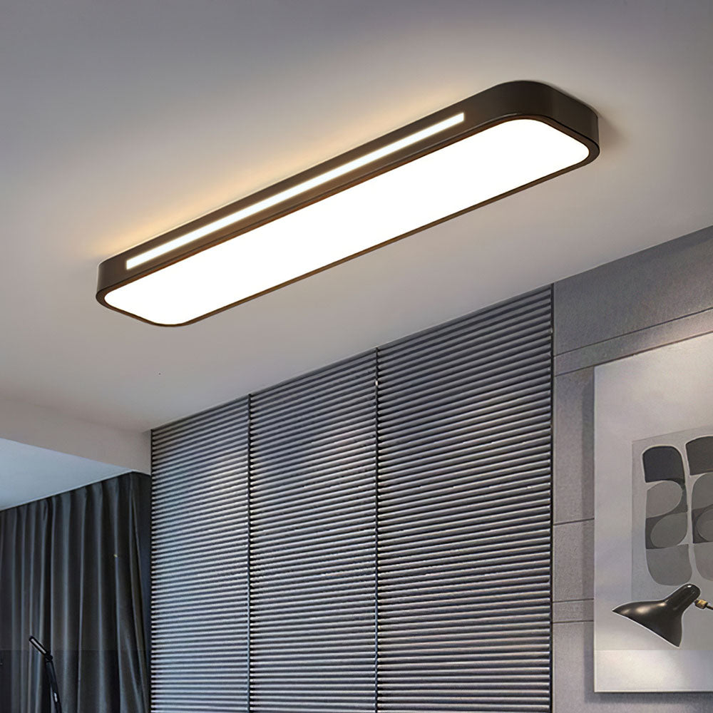 Modern Long Rectangle Flush Mount Ceiling Light with LED
