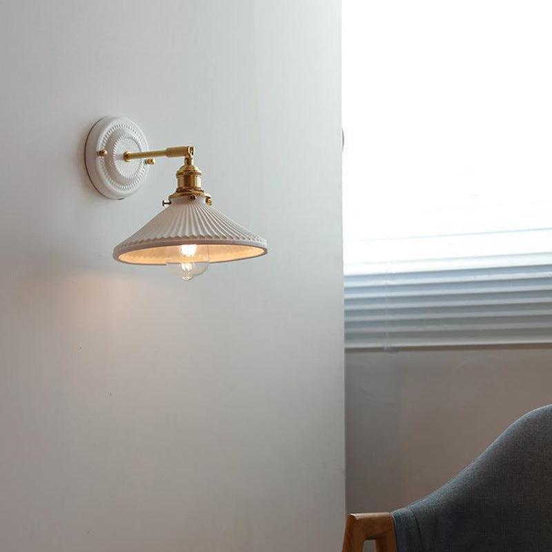 Vintage Ceramic Wall Sconce With Warm LED Glow in A — Harbor Light Co.