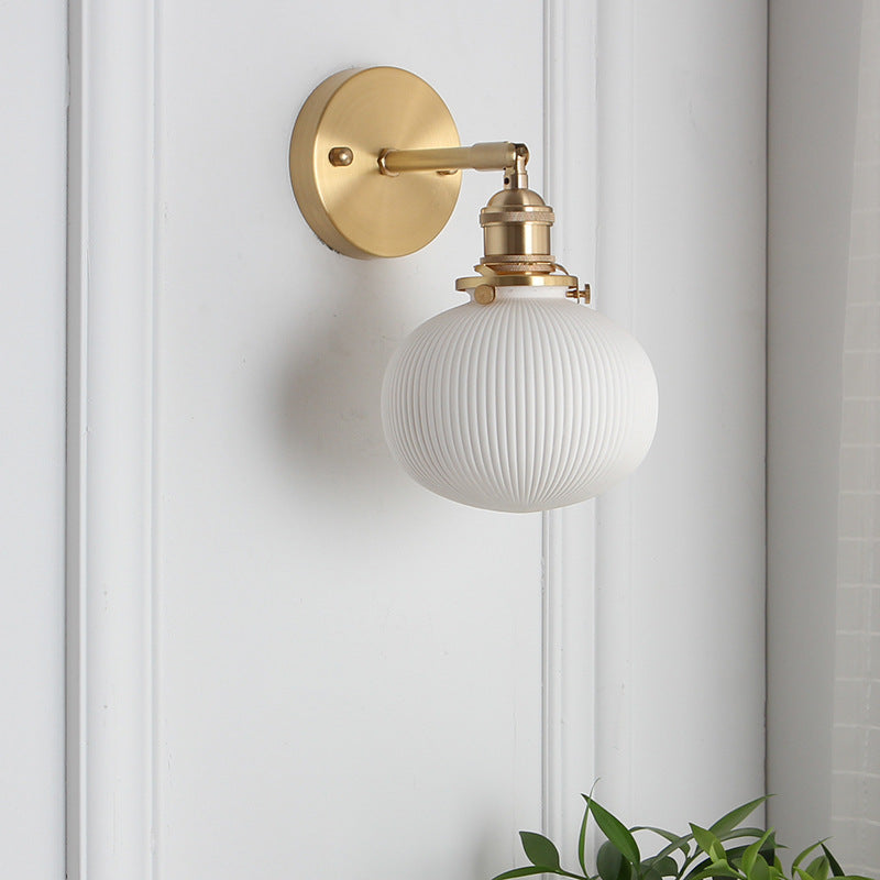 Modern Brass Ceramic Wall Sconce for Living Room — Harbor Light Co.