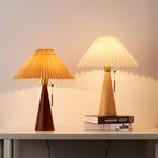 Modern Bamboo-Wood Table Lamp for Living Room and Bedroom in Light Brown — Harbor Light Co.