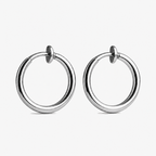 Retractable Clip-On Hoop Earrings for Unpierced Ears with Padded Clasp