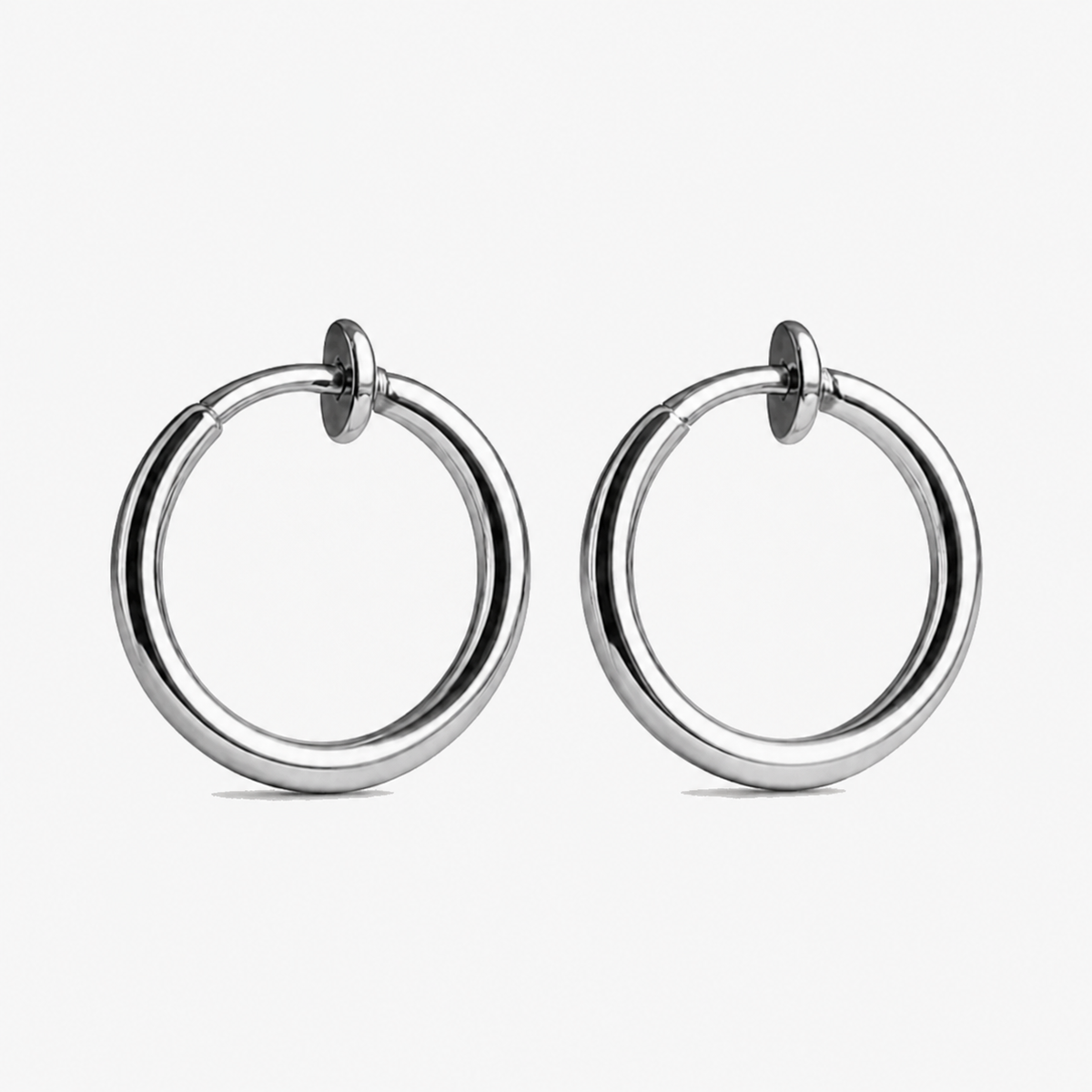 Retractable Clip-On Hoop Earrings for Unpierced Ears with Padded Clasp
