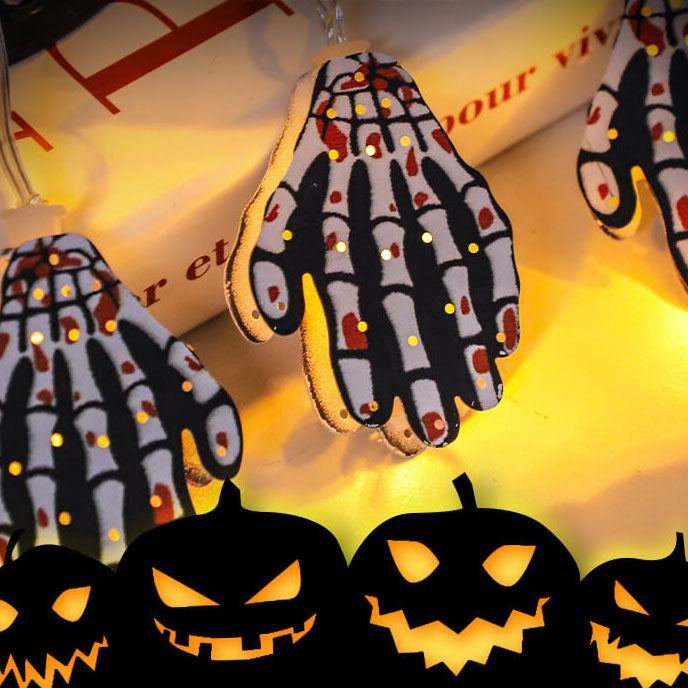 Halloween String Lights Battery Operated LED Decorative Light String with Spooky Character Shades for Bedroom and Indoor Party Decoration