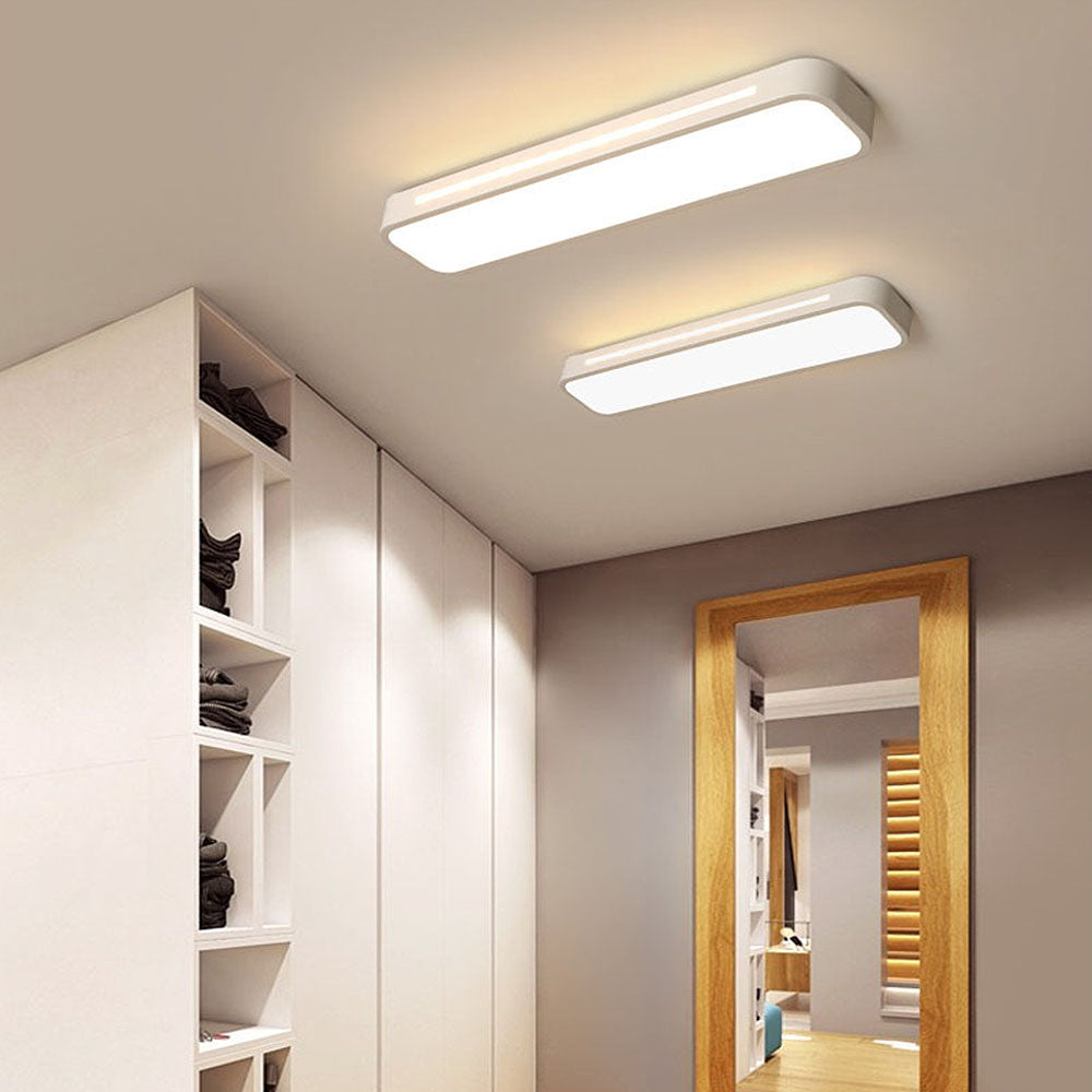 Modern Long Rectangle Flush Mount Ceiling Light with LED