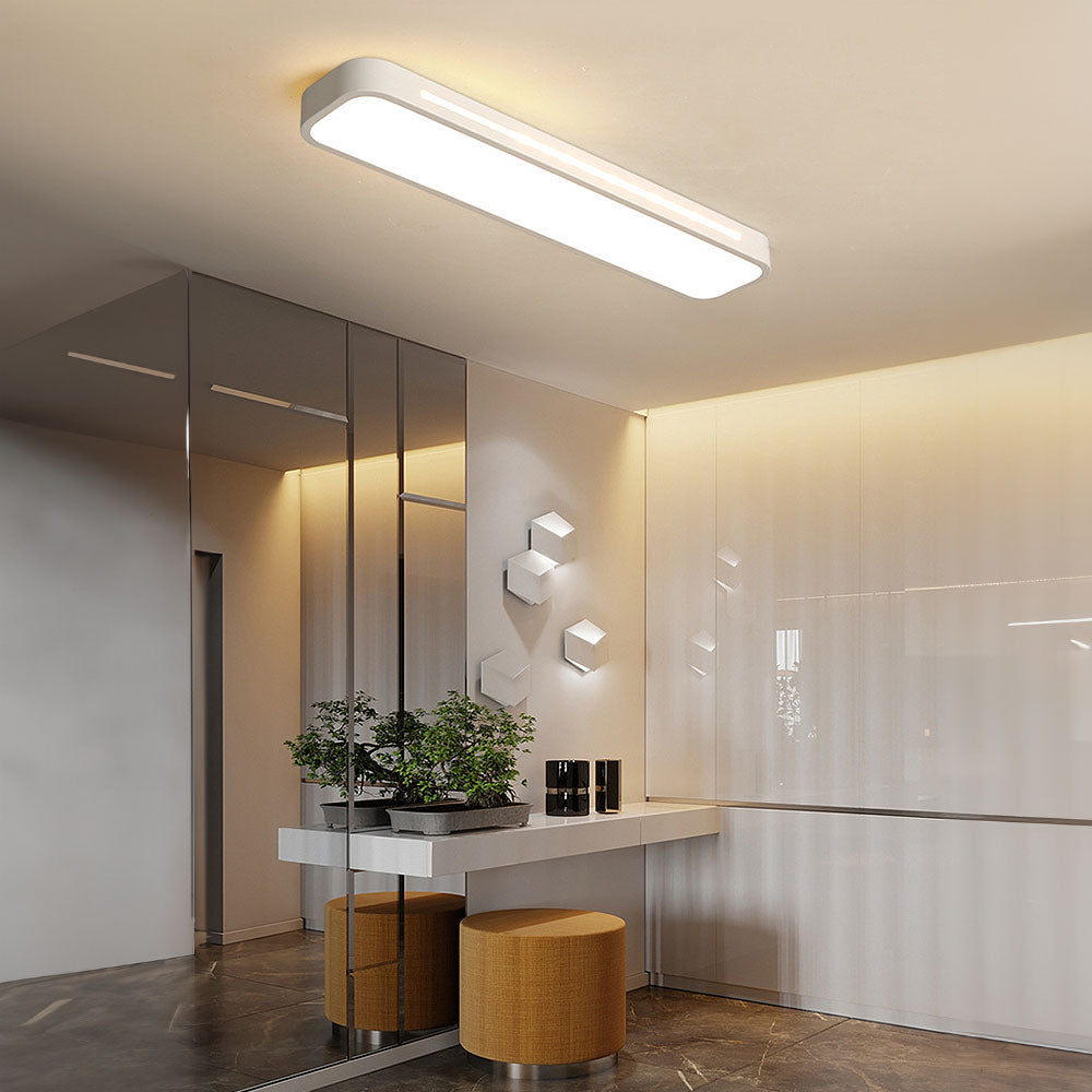Modern Long Rectangle Flush Mount Ceiling Light with LED