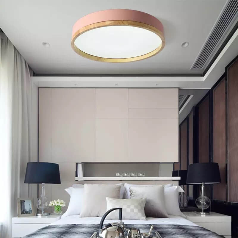 Scandinavian Wood Flush Mount Ceiling Light for Living Room — Harbor Light Co.