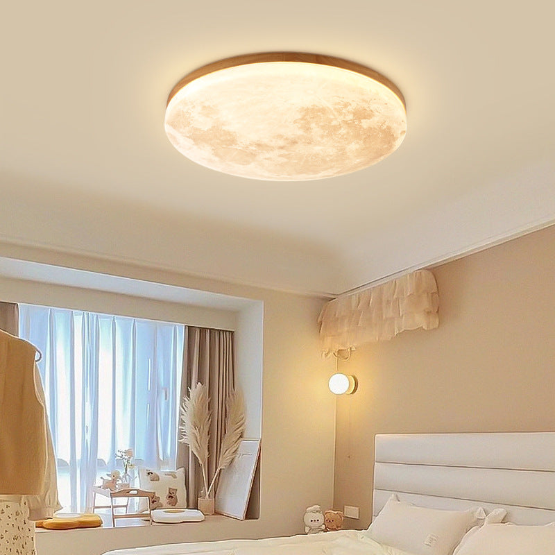 Modern Wood Flush Mount Ceiling Light With LED Bulbs For Bedroom — Harbor Light Co.