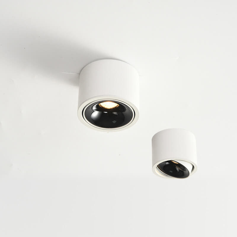 Modern Iron Flush Mount Ceiling Light With Built-In LED in White and Black — Harbor Light Co.
