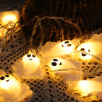 Halloween Ghost Light String Warm White LED Decorative String Lights with Ghost Figures for Party and Outdoor Decoration