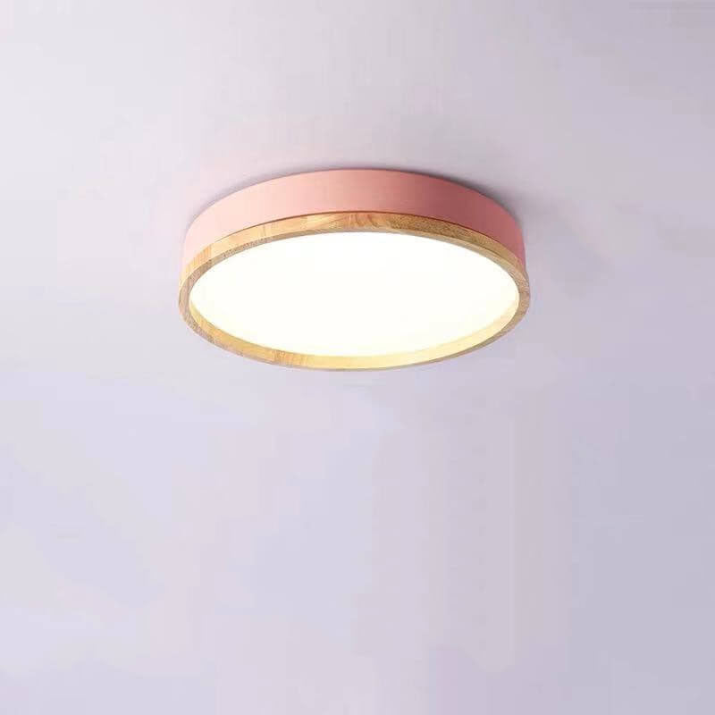 Scandinavian Wood Flush Mount Ceiling Light for Living Room — Harbor Light Co.