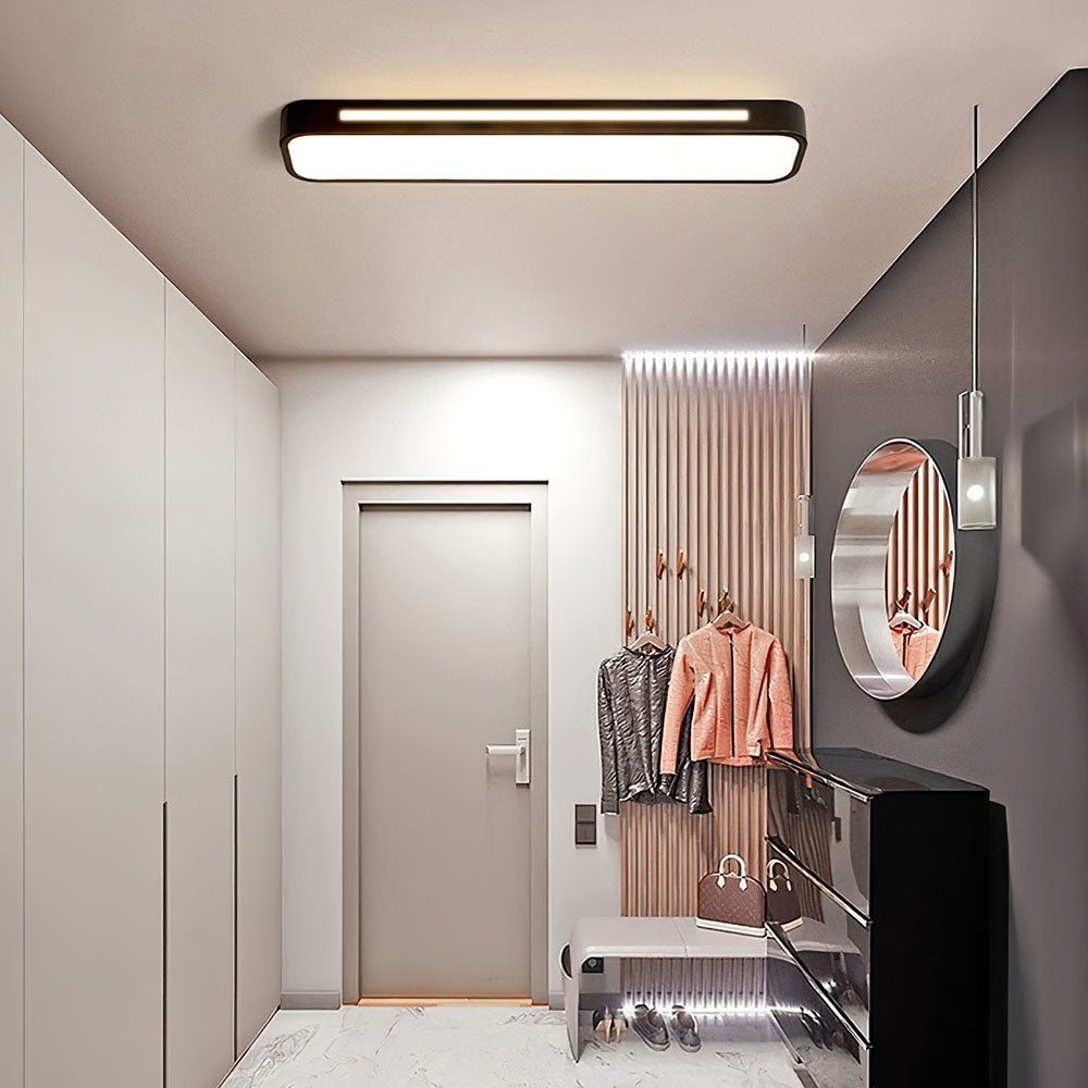 Modern Long Rectangle Flush Mount Ceiling Light with LED
