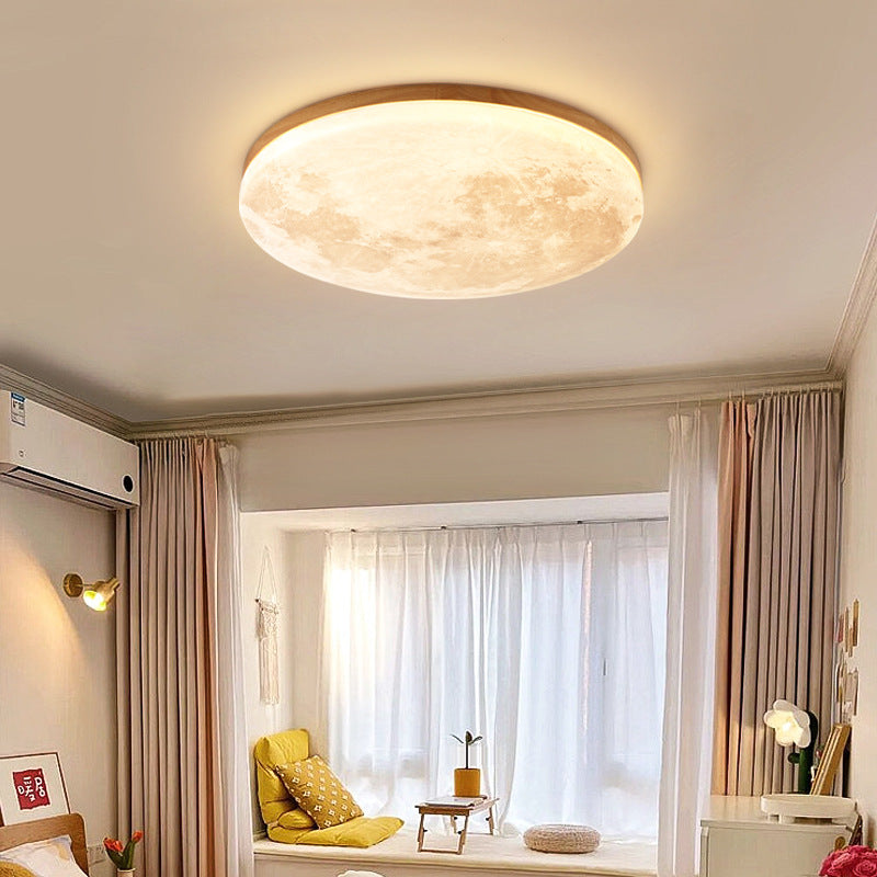 Modern Wood Flush Mount Ceiling Light With LED Bulbs For Bedroom — Harbor Light Co.