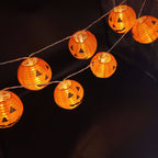 Halloween Pumpkin Lantern String Lights Outdoor Waterproof LED Decorative Jack-O-Lantern Light String for Porch Yard and Party