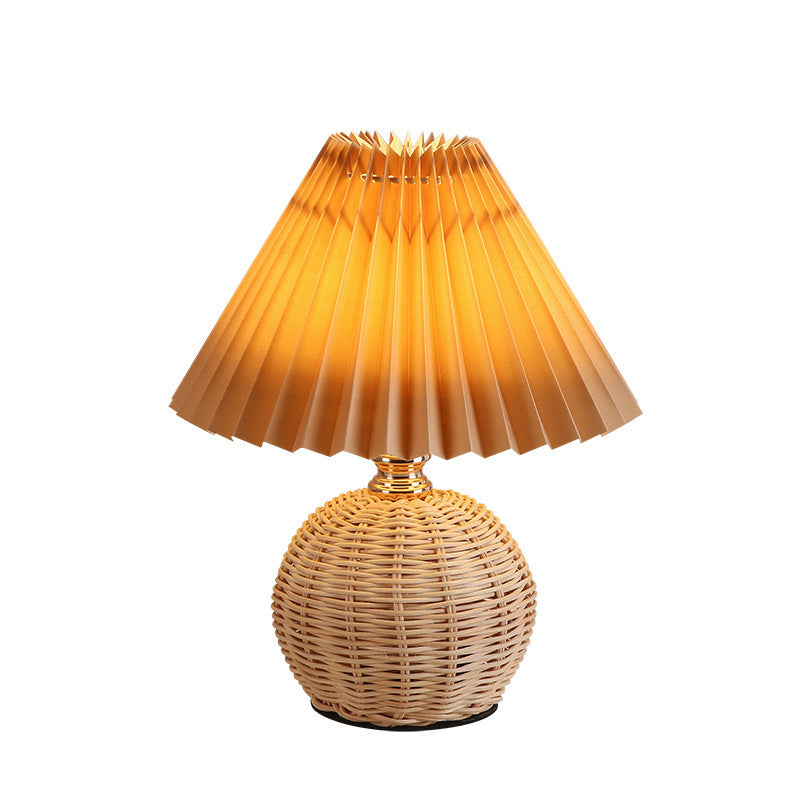 Bohemian Rattan Table Lamp With Tri-Color Dimmable Light — Harbor Light Co.