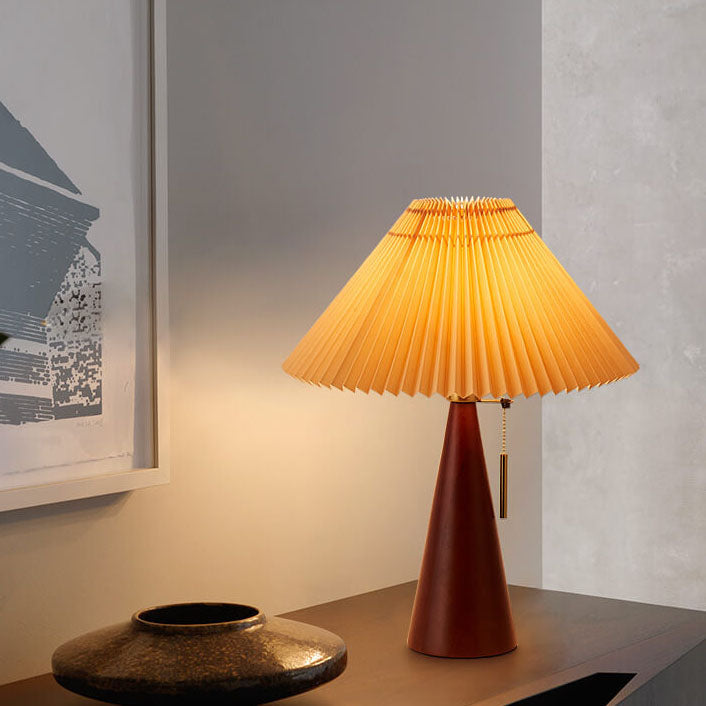 Modern Bamboo-Wood Table Lamp for Living Room and Bedroom in Walnut — Harbor Light Co.
