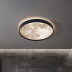 Modern Metal Flush Mount Ceiling Light With Dimmable Remote Control in Black — Harbor Light Co.