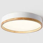 Scandinavian Wood Flush Mount Ceiling Light for Living Room in White — Harbor Light Co.