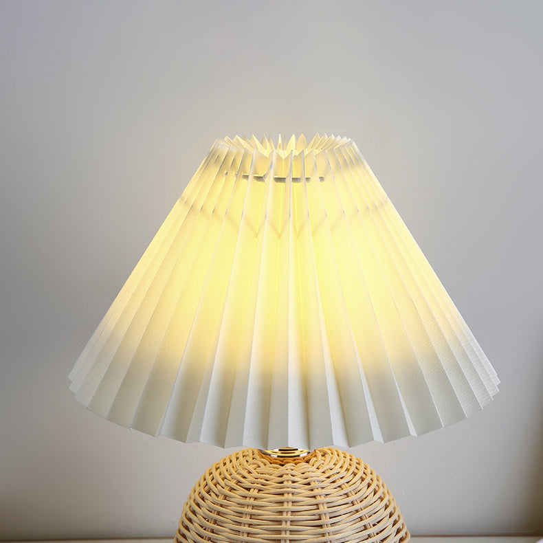 Bohemian Rattan Table Lamp With Tri-Color Dimmable Light — Harbor Light Co.