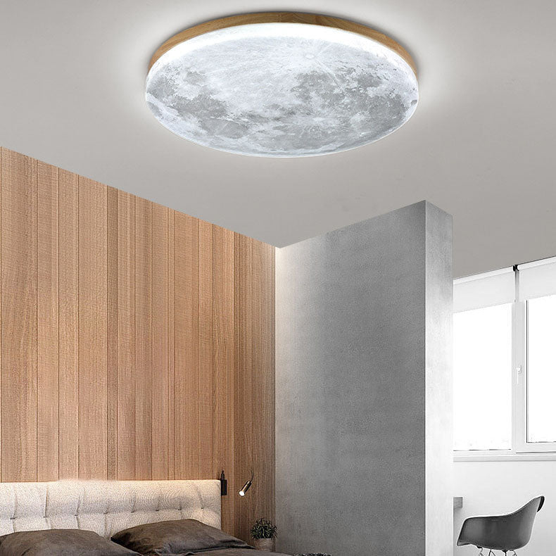 Modern Wood Flush Mount Ceiling Light With LED Bulbs For Bedroom — Harbor Light Co.