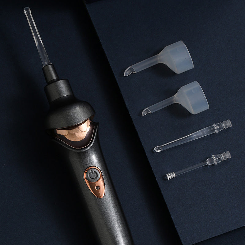 Electric Ear Wax Remover with LED Light Ear Cleaner Tool with Soft Silicone Tips and Interchangeable Heads for Adults and Kids