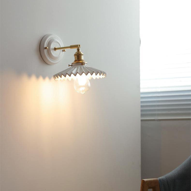 Vintage Ceramic Wall Sconce With Warm LED Glow in B — Harbor Light Co.