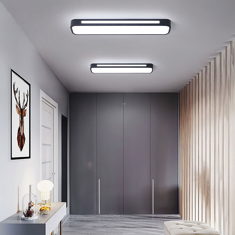 Modern Long Rectangle Flush Mount Ceiling Light with LED