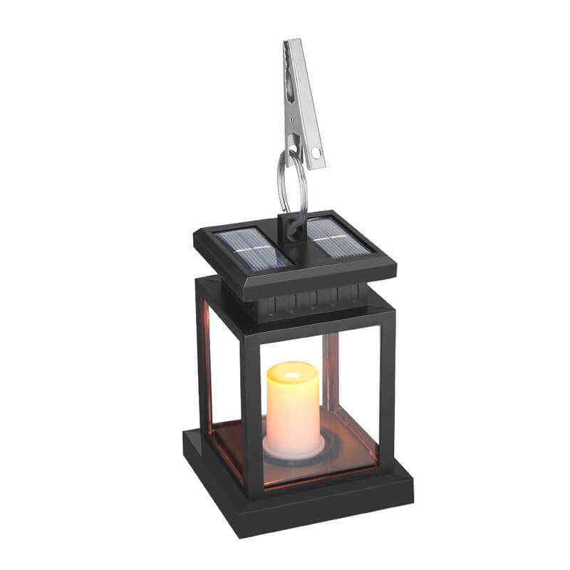 Solar Candle Lantern Outdoor Hanging LED Flameless Candle Light Waterproof Retro Garden Lantern for Tree Patio and Porch