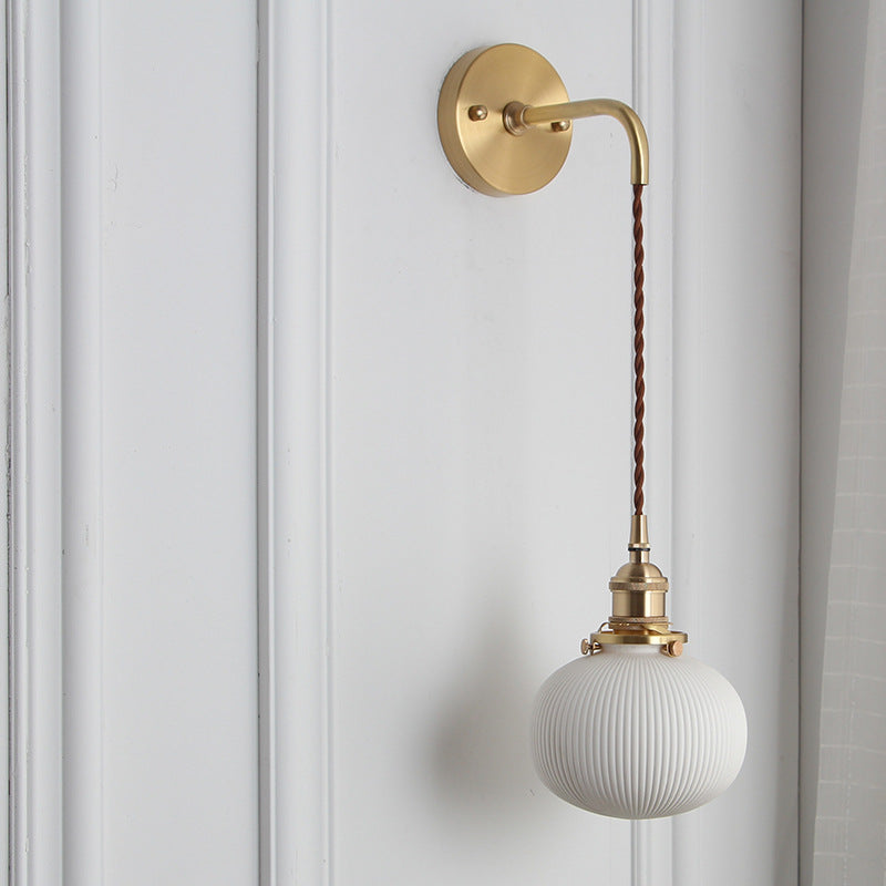 Modern Brass Ceramic Wall Sconce for Living Room — Harbor Light Co.