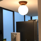 Modern Wood Semi-Flush Pendant Light With Warm LED Glow — Harbor Light Co.