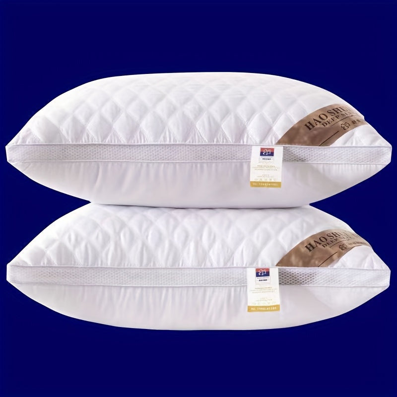 Hotel Quality Bed Pillow with Washable Cover Polyester Fiber Fill Shape Retaining Pillow for Back Side and Stomach Sleepers