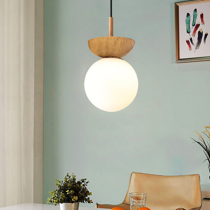 Modern Wood Semi-Flush Pendant Light With Warm LED Glow — Harbor Light Co.
