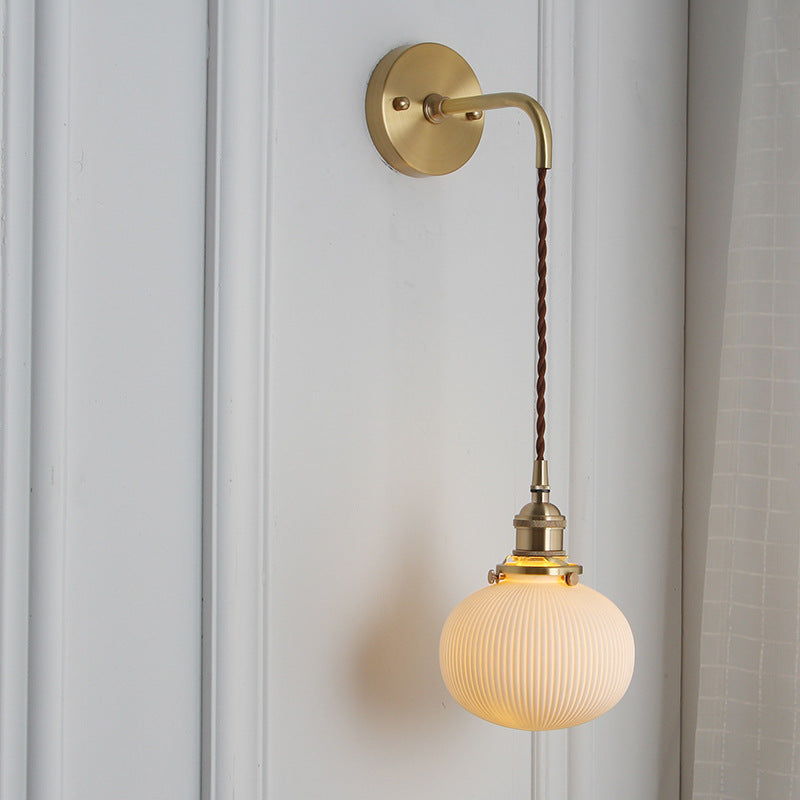 Modern Brass Ceramic Wall Sconce for Living Room — Harbor Light Co.