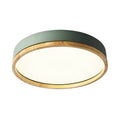 Scandinavian Wood Flush Mount Ceiling Light for Living Room in Green — Harbor Light Co.