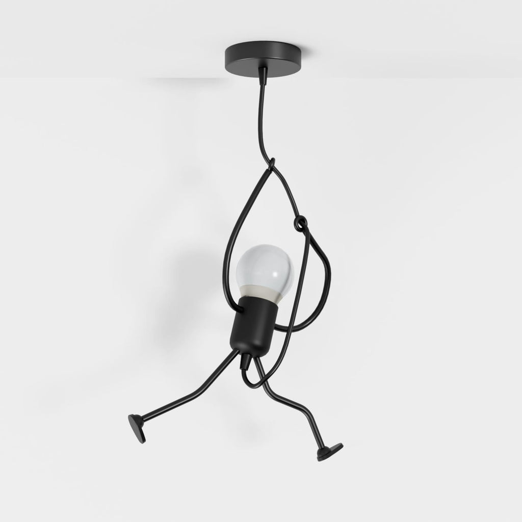 Modern Wrought Iron Pendant Light With Warm LED Glow in A: D26" (D10.2 cm) — Harbor Light Co.