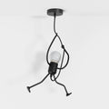 Modern Wrought Iron Pendant Light With Warm LED Glow in A: D26" (D10.2 cm) — Harbor Light Co.
