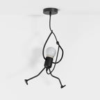 Modern Wrought Iron Pendant Light With Warm LED Glow in A: D26" (D10.2 cm) — Harbor Light Co.