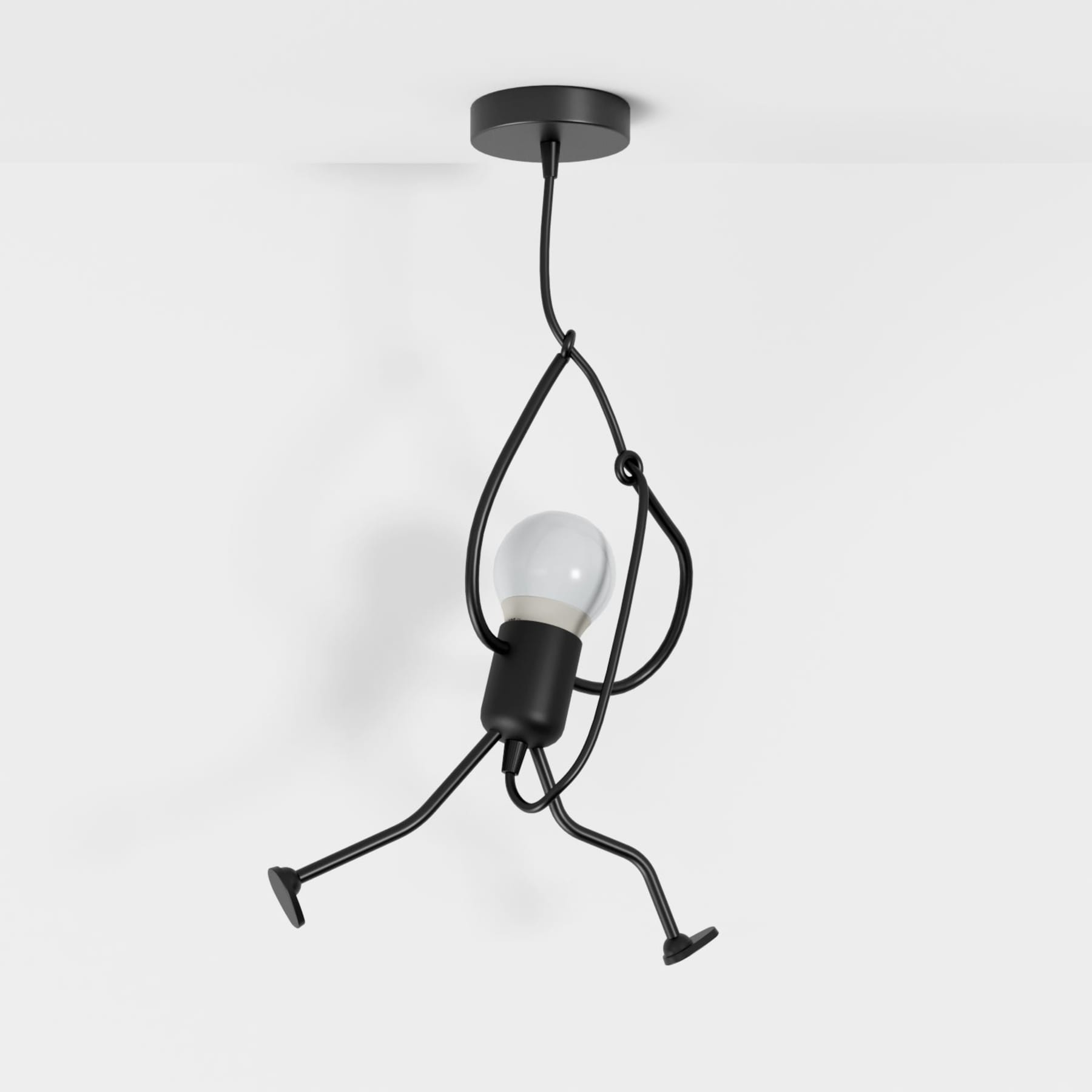 Modern Wrought Iron Pendant Light With Warm LED Glow in A: D26" (D10.2 cm) — Harbor Light Co.