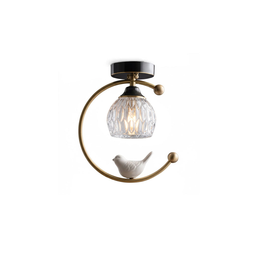 Modern Brass Semi-Flush Ceiling Light for Living Room — Harbor Light Co.