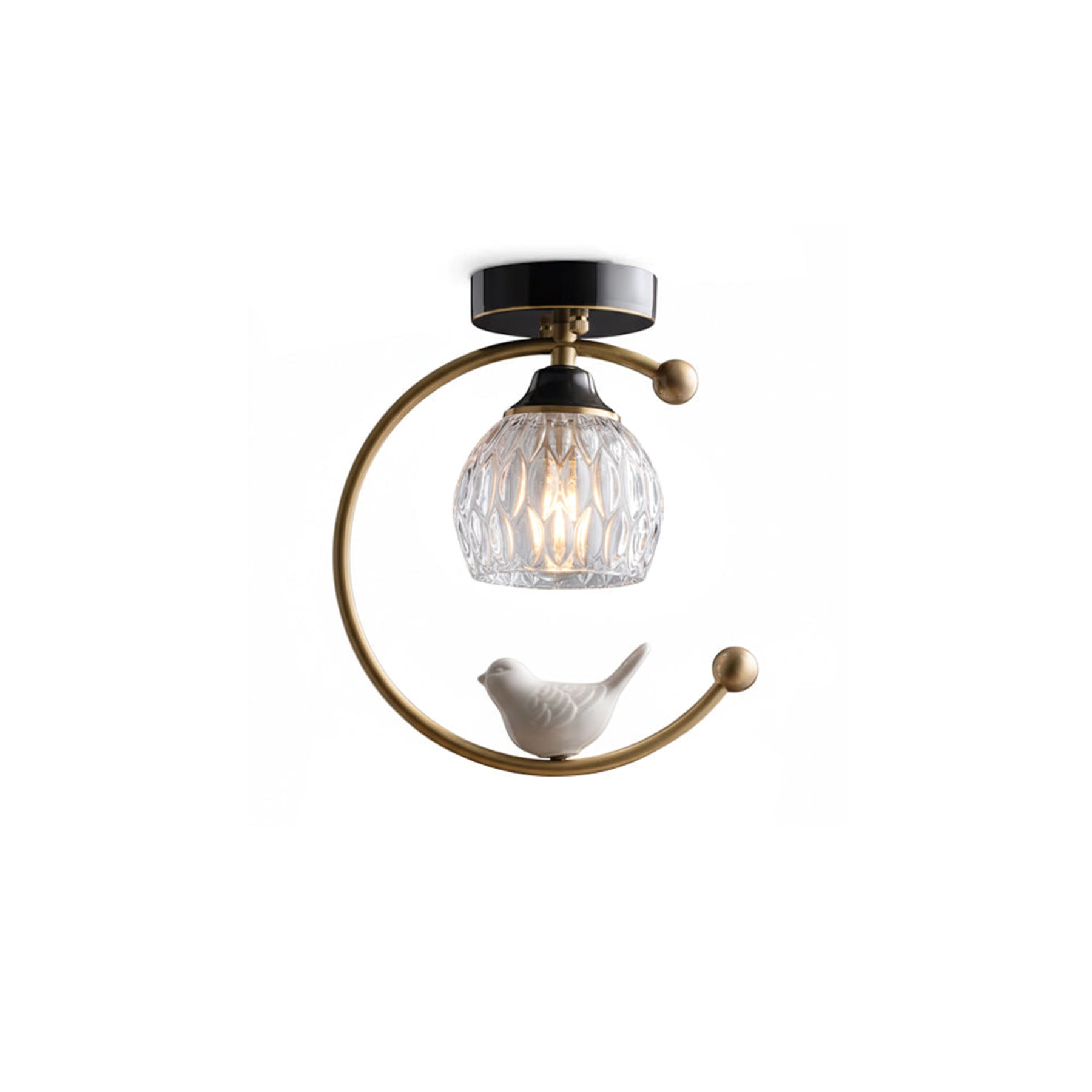 Modern Brass Semi-Flush Ceiling Light for Living Room — Harbor Light Co.