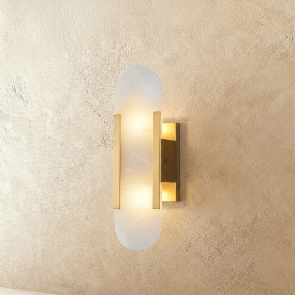 Modern Brass Wall Light With Warm LED Glow in Gold — Harbor Light Co.