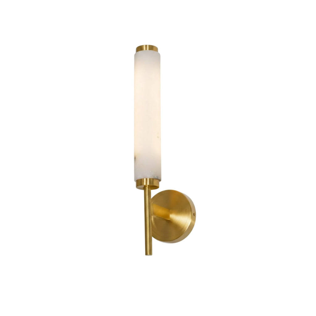 Modern Faux Alabaster Wall Light With Warm Glowing Shade — Harbor Light Co.