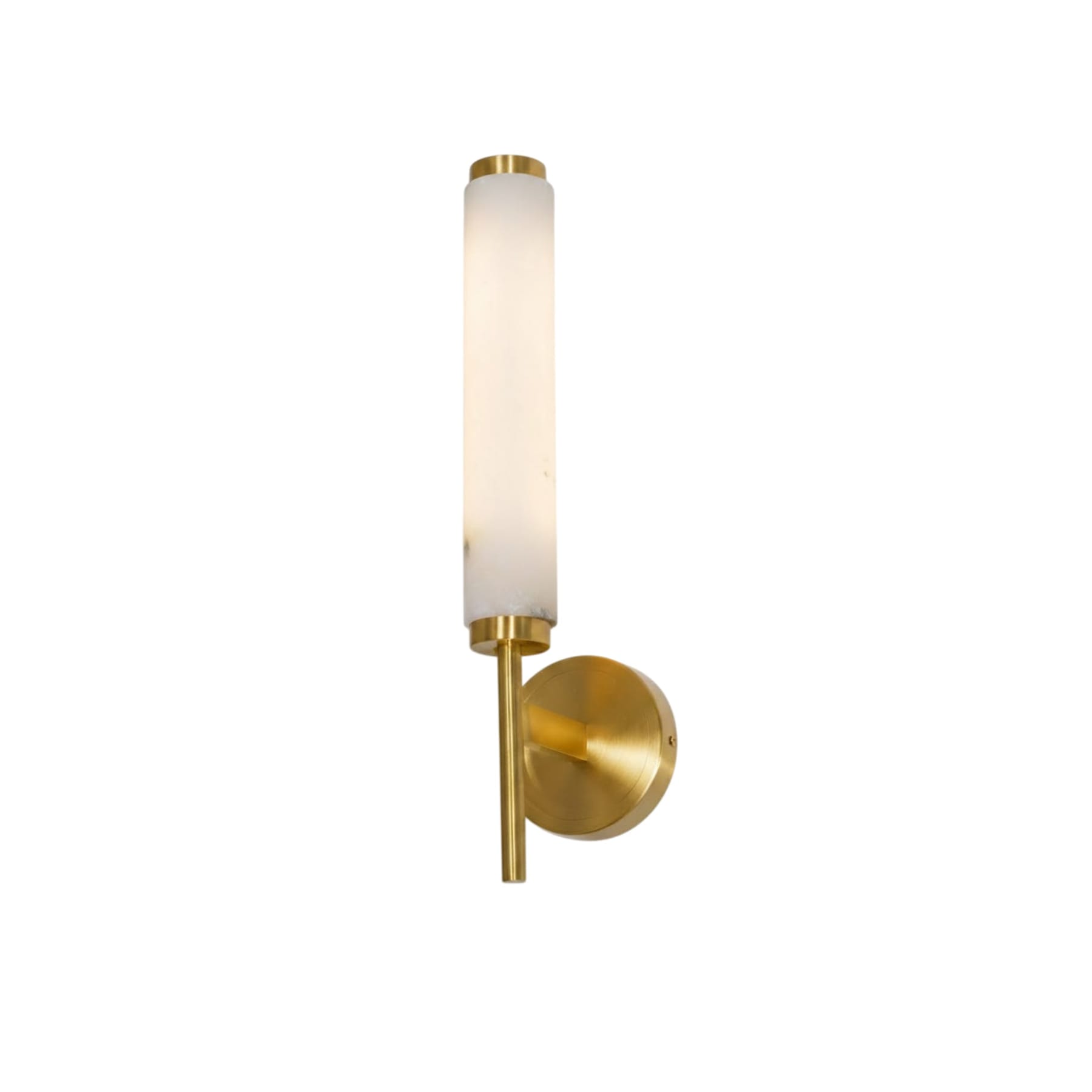 Modern Faux Alabaster Wall Light With Warm Glowing Shade — Harbor Light Co.