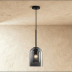Modern Glass Pendant Light With Warm LED Glow in Smoky Gray — Harbor Light Co.