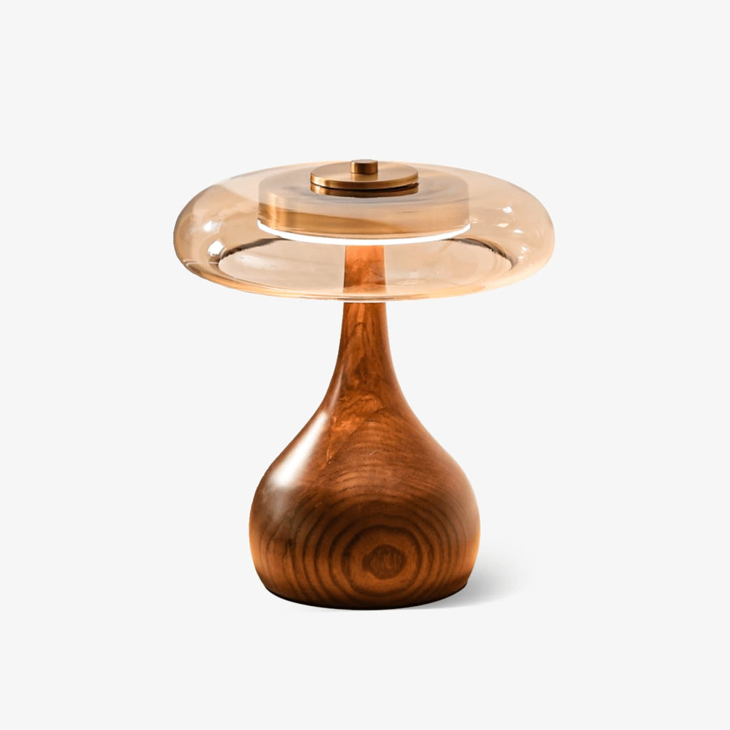 Modern Ash Wood and Brass Table Lamp for Living Room — Harbor Light Co.