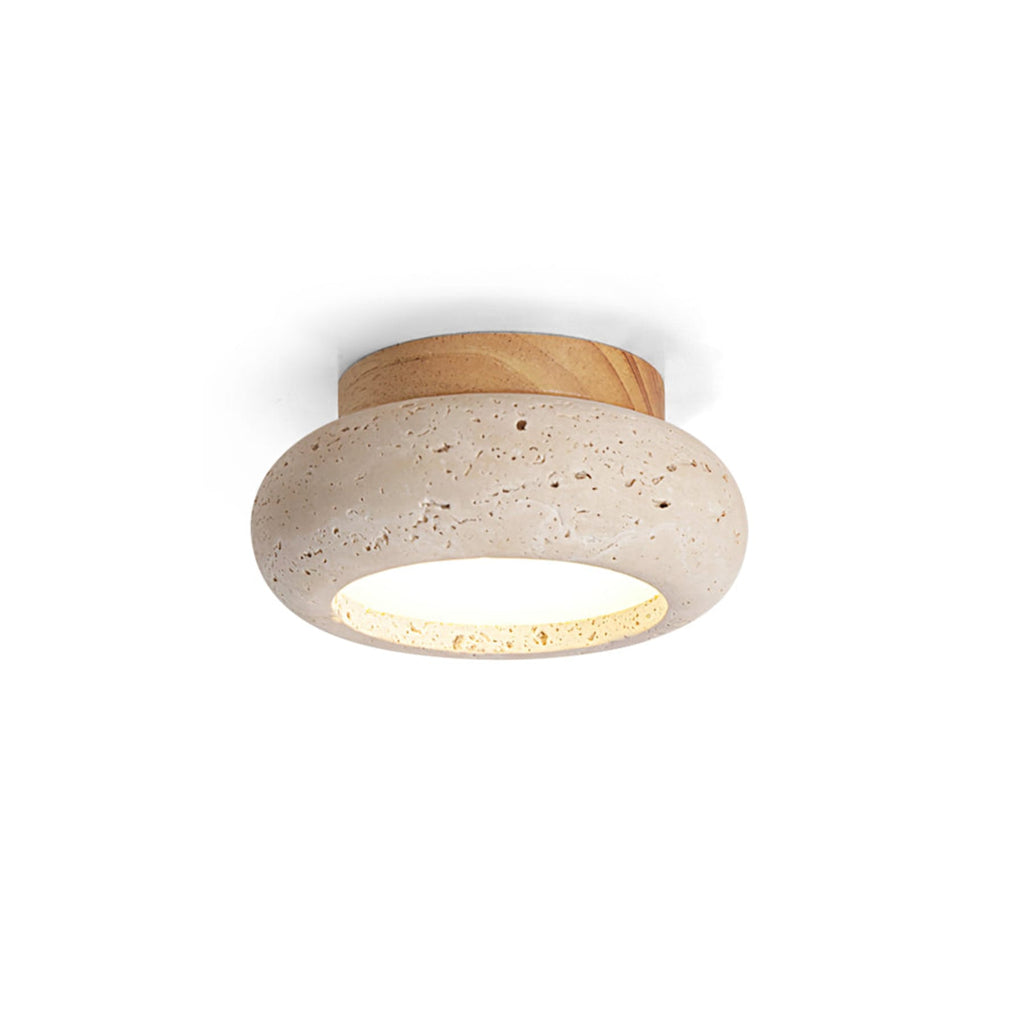 Modern Travertine Flush Mount Ceiling Light — Harbor Light Co.
