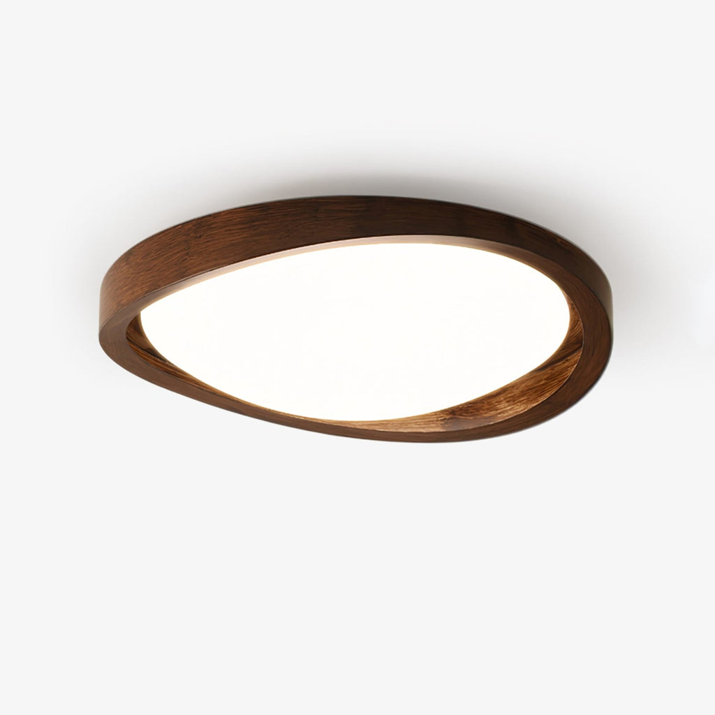 Modern Wood Flush Mount Ceiling Light With Tri-Color Glow — Harbor Light Co.